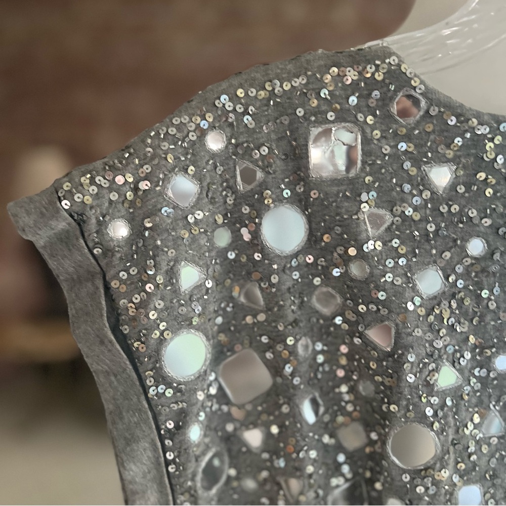 NWT House of Harlow 1960 x Revolve Lora Dress Sequins Grey S Mini Knit Cocktail - Picture 12 of 16